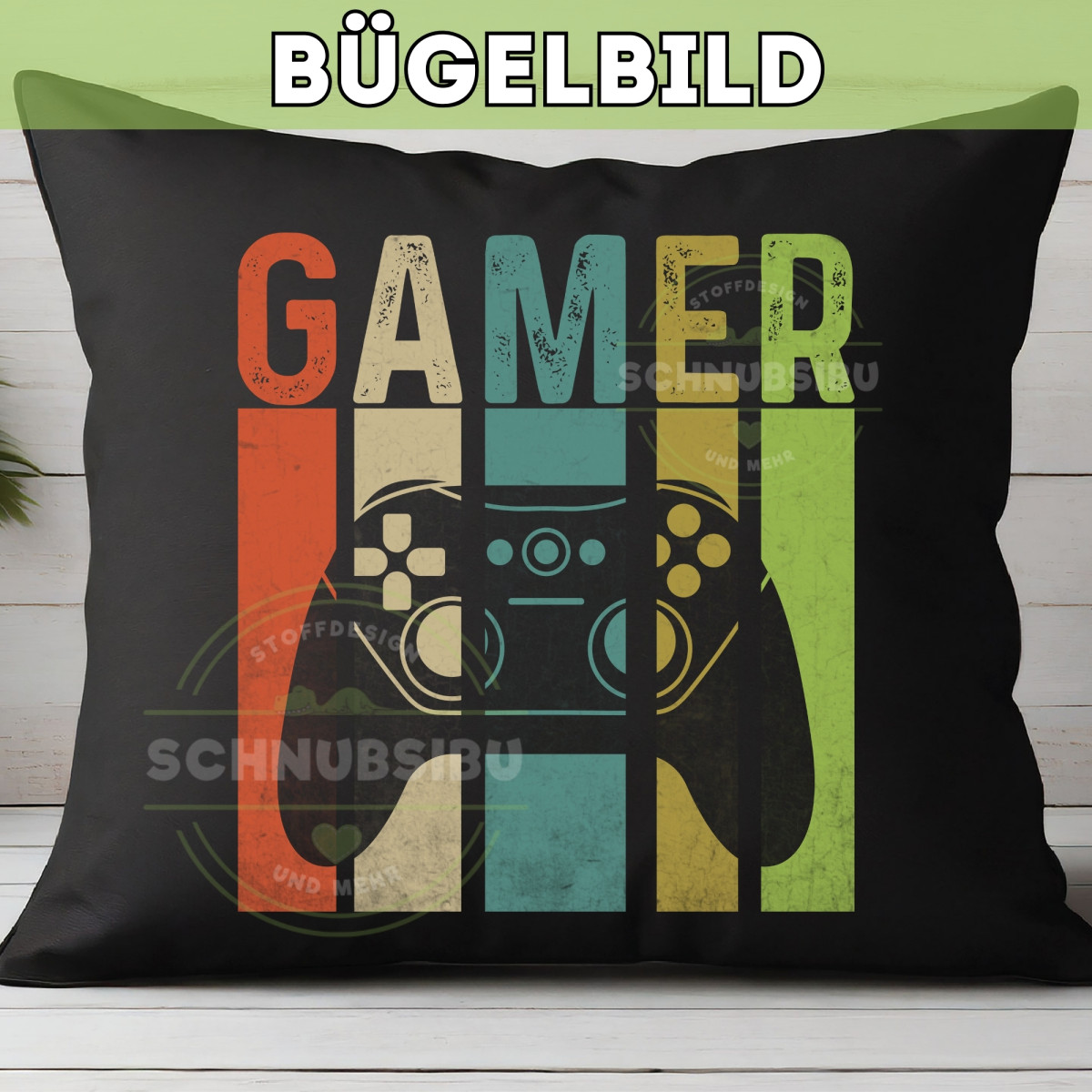 Bügelbild Gamer